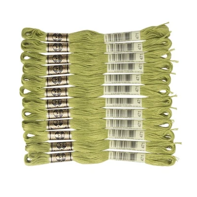 DMC Six Strand Embroidery Cotton 12 Skeins Avocado Green 8.7 Yards Each - Image 1 of 4