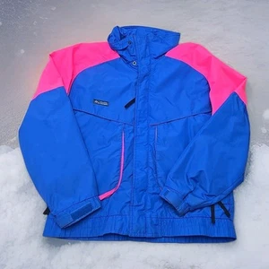 Columbia Powder Keg Ski Jacket Men's Size Medium Pink & Blue Radial Sleeve - Picture 1 of 11