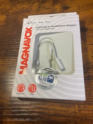 Adaptador conector para auriculares Magnavox Apple Lightning a 3,5 mm iPhone certificado MFI Foto 1 de 3