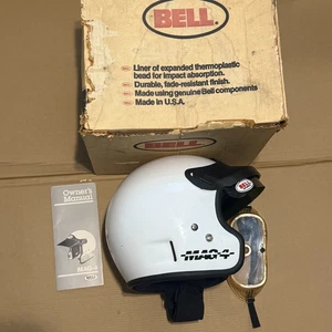 Vintage BELL MAG 4 Flow Motorcycle BMX Helmet White Open Face with box - Bild 1 von 7