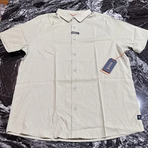 Roark Bless Up SS Woven Shirt Sage Green Mens Size Large NWT $89 Perforated - Picture 1 of 8