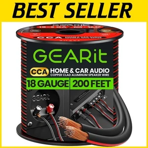 Premium 200ft 18 Gauge Speaker Wire - CCA Audio Cable for Flexible Installations - Picture 1 of 10