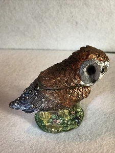 Enamel Trinket Box Owl Swarovski Crystals - Bild 1 von 9