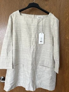 Toast Cotton/Linen Artists Top Tunic-2 Front Pockets, White Beige, BNWT,RRP £115 - Picture 1 of 14