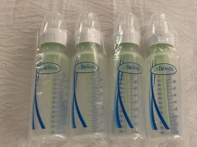 Лот из 4 пластиковых бутылок Dr Brown's 8 унций уровень 1 соски с медленным потоком + паста Butt - Изображение 1 из 4