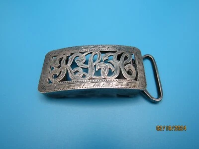 Hebilla de cinturón vintage de plata de ley JMC de México. (Iniciales (KLH). #110 Foto 1 de 4