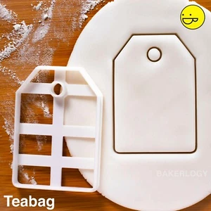 Teabag cookie cutter | personalised gift biscuit tags high tea party - Picture 1 of 6
