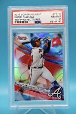 2017 Bowman’s Best Refractor RONALD ACUNA Top Prospects Rookie🔥PSA 10🔥BRAVES