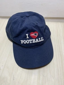 NFL I Love Football Hat NE Patriots Heart Blue Cotton Dad Cap Embroidered Adult - Picture 1 of 6