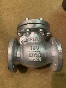 FNW 150# 3" Flanged Swing Check Valve Fig# 571 WCB UNUSED - Picture 1 of 9