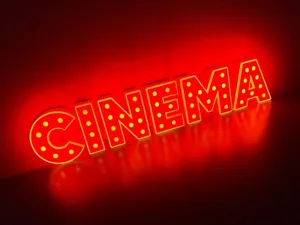 Cinema Insegna targa luminosa film cinema lighted sign vintage movies logo - Bild 1 von 11
