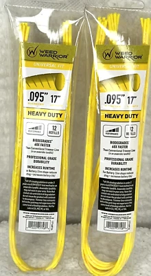 Lot of 2 Weed Warrior Heavy Duty Nylon Trimmer Line Strips 12 Ct .095"x 7" 24 T - Image 1 of 4
