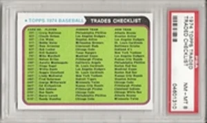 SET BREAK - 1974 Topps Traded Checklist PSA 8 NM-MT, L@@K ! - Picture 1 of 1