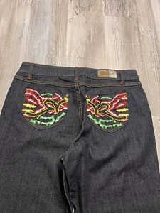 Vintage Rocawear Womens Embroidered Jeans Plus 20 Y2K Hip Hop Embroidered Jay-Z - Picture 1 of 12