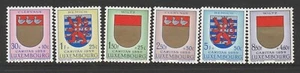 LUXEMBBURGO - 1959 FONDO NACIONAL DE BIENESTAR conjunto de 6 MONTADO - Escudo de armas - Imagen 1 de 1