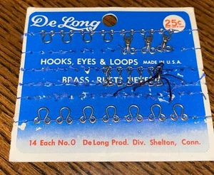 Vintage DeLong Messing Haken, Ösen & Schlaufen (Größe 0) - verschiedene Teile (siehe Bilder) - Bild 1 von 1
