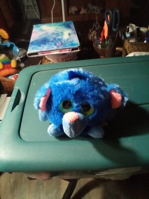 FIESTA Lubby Cubbies Blue ELEPHANT Colorful Jungle Green Eyes - Image 1 of 4