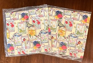 Vintage All Occasion Gift Wrapping Paper 2 NOS Packages Floral Flower Seed Ad - Picture 1 of 3