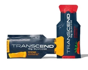 Transcend 15g Glucose Energy Gels - 12pk, 20pk, 30pk, orange, strawberry or asst - Picture 1 of 23