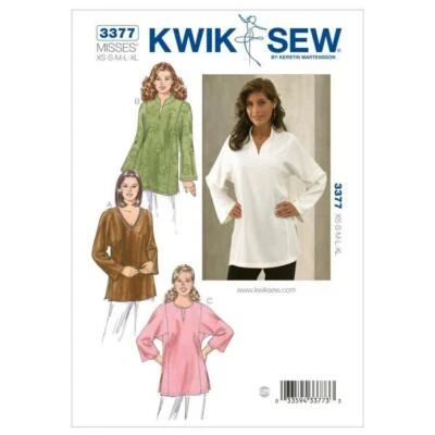 EASY Kwik Sew Pattern K3377 | Misses Pull Over Tunic Tops | Sizes XS - XL - image 1 of 2
