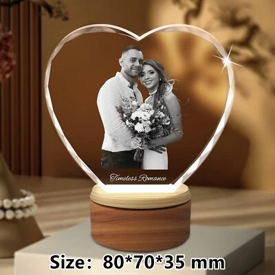 Regalos fotográficos únicos de cristal 3D, regalos de cumpleaños de boda de cristal 3D Foto 1 de 4