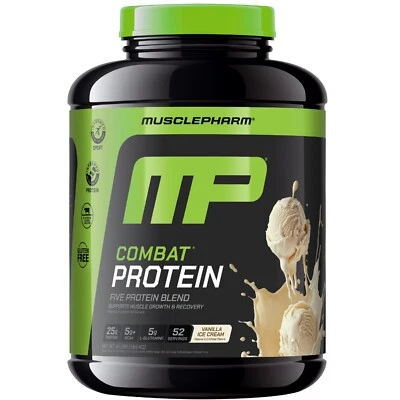 Proteína en polvo MusclePharm Combat - 4 lb, 52 porciones, vainilla Foto 1 de 4