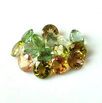Tourmaline Faceted 4.5 mm Round Multi Color Natural Calibrated Gemstone 15 Piece - Image 1 of 4