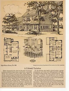 1925 American Brick Face Association House Plan No. 806 "A Colonial Variation" - Picture 1 of 2