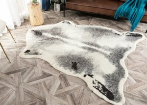 Cowhide Animal Print Area Rug Faux Cow Skin Carpet Floor Mat Home Rug 2.6'x3.5'