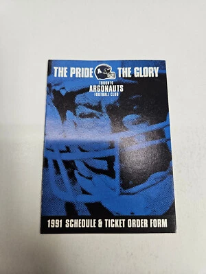 JS15 Toronto Argonauts 1991 CFL Football Pocket Schedule - Miller Lite - Image 1 of 2