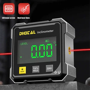 4-Side Magnetic Digital Angle Gauge Laser Electronic Protractor Ruler Slope - Picture 1 of 7
