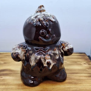 Hull Pottery Gingerbread Man Bank 1997 Hull Pottery Brown Drip 15/200 H.R.C. 9" - Picture 1 of 9