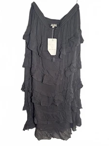 White Label Noba Black Ruffle Viscose Dress Size 2 RRP $269.95 - Picture 1 of 8
