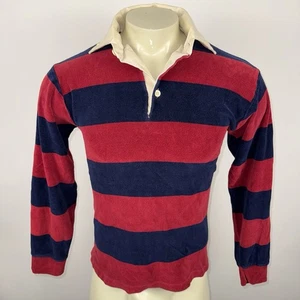 Vintage 70s Puritan Shirt Velour Rugby Striped Disco Skate Mod Retro Mens Medium - Picture 1 of 16