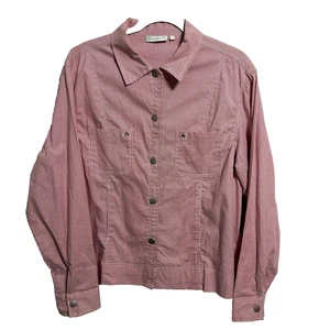 Lulu B Key West Red Stripe Jacket Womens Collard Button Up Cotton Large Vintage - Picture 1 of 5