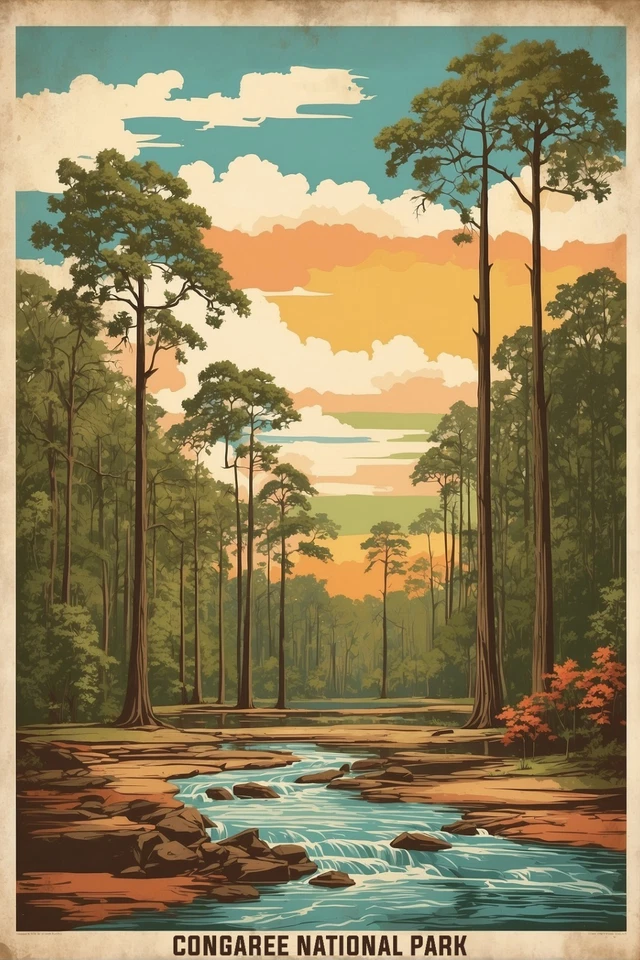 Pôster Parque Nacional Congaree impressão fotográfica premium arte de parede 4 tamanhos - Imagem 1 de 1