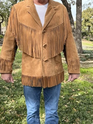 Chaqueta occidental de colección Pioneer Wear piel Buck flecos de cuero para hombre 44 Foto 1 de 4