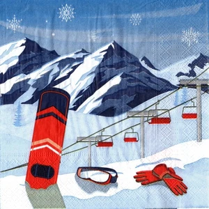 Papierhandtücher Ski Surfen Wintersport Schnee. Servietten Wintersport Schnee - Bild 1 von 1