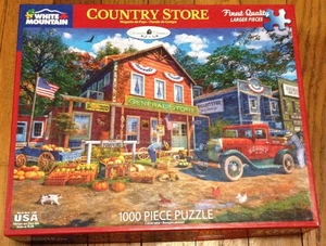 White Mountain Puzzle Lot of 4 - Country Store, Skating Party, Yosemite, Xmas - Picture 1 of 4