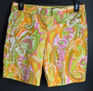 J Crew Womens 9 1/2" Shorts ~ Size 6 ~ Cotton Spandex Blend ~ 60s Vibe ~ Paisley - Picture 1 of 6