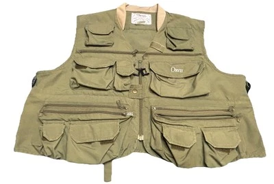 Vintage 90s Orvis Fly Fishing Vest Mens Size L Olive Green F1 - Image 1 of 4