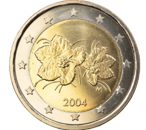 Moneda de Finlandia 2€ Euro 2004 UNC Flor Nacional Cloudberries Berries Frutal Planta - Imagen 1 de 3