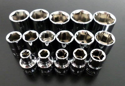NEW Craftsman 16pc 3/8" Metric 6pt Socket Set, 6-21mm, Shallow/Standard, Chrome - Image 1 of 2