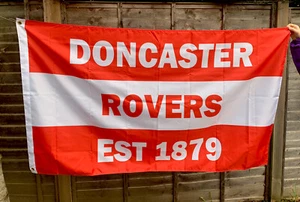 Doncaster Rovers Flag 5ft by 3ft - Shirt Scarf Badge Poster Stickers - Picture 1 of 1
