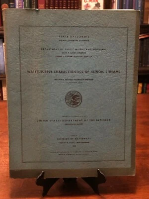 WATER-SUPPLY CHARACTERISTICS OF ILLINOIS STREAMS 1950 (U.S.G.S.) VG+ Cond - PB - Image 1 of 4