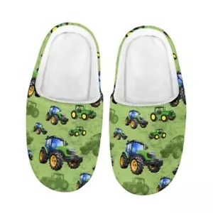 POLERO Cute Printed Slippers for Kids Slip On House 14-14.5 Big Kid Tractor - Picture 1 of 5