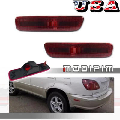 For 1999-2003 Lexus RX300 Rear Bumper Side Marker Light Reflector Red Housings - Image 1 of 4