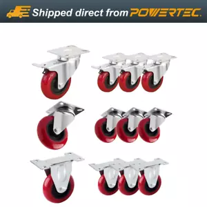 Powertec 17215 3" Plattenrollen Set 12 STCK. | Inklusive 4 Dual Verriegelung schwenkbar, 4 S - Bild 1 von 9