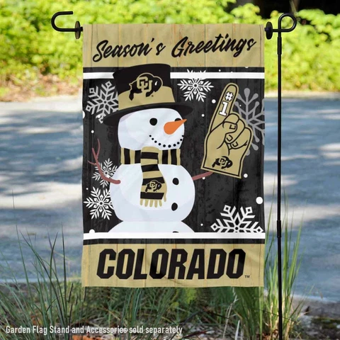 Colorado Buffaloes Holiday Winter Snow Garden Flag and Yard Banner Cover