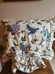 Set of 2 Waverly Standard Ruffled Shams Floral Blue Multicolor 24 x 18 in... - Picture 1 of 12